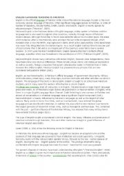 English Worksheet: English Langauge teaching