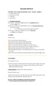 English worksheet: Gerund infinitive lesson handout and exercises (ANSWERS included)