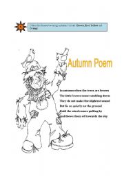 English Worksheet: autumn  poem