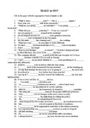 English Worksheet: Make or Do