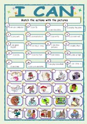 English Worksheet: I can...