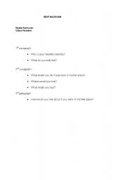 English worksheet: Writing- a famous person