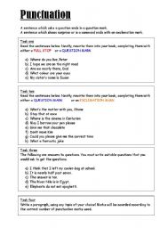 English worksheet: Punctuation Practise