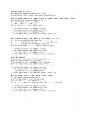 English worksheet: Worksheet on Sixteen Tons by Tennessee Ernie Ford 