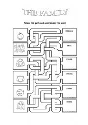 English Worksheet: The Family path