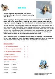 English Worksheet: reading activity about Ice Age