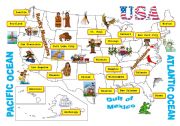 English Worksheet: USA-map