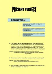 English worksheet: present perfect