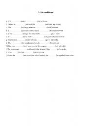 English Worksheet: 1st conditional test