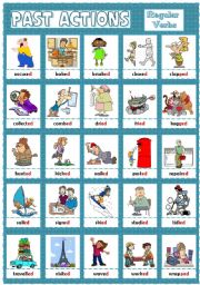 English Worksheet: PAST ACTIONS PICTIONARY - regular verbs (2)