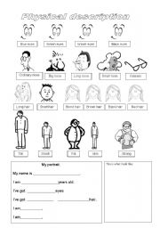 English Worksheet: physical description