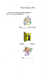 English worksheet: Present Continuous Tense