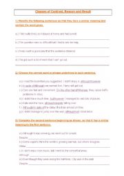 Clauses of Contrast, Reason and Result