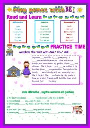 English Worksheet: PLAY GAMES WITH BE