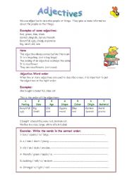 English Worksheet: Adjectives order