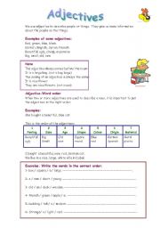 English Worksheet: Adjectives order
