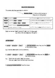 English Worksheet: Relative Pronouns