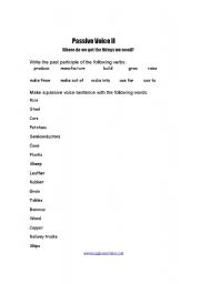 English worksheet: passive voice