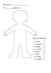 English Worksheet: Clothes for young learners