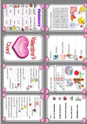 English Worksheet: Valentines day - minibook