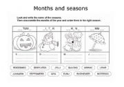 English Worksheet: Months and seasons
