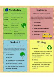 English Worksheet: Mini book: Environment