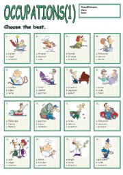 English Worksheet: Occupations1