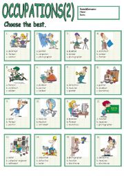 English Worksheet: Occupations2