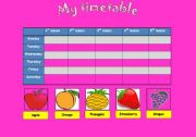 English Worksheet: My timetable