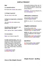 English Worksheet: simple present