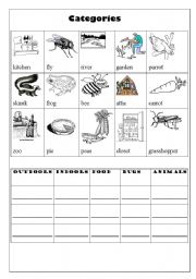 English worksheet: Categories