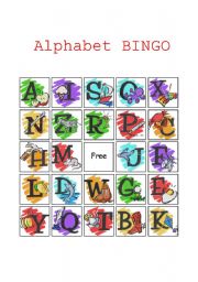 English Worksheet: Alphabet Bingo