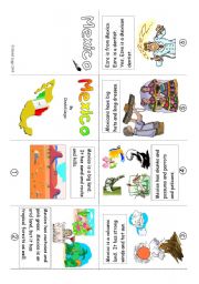 English Worksheet: Mini Book 11: Mexico in colour and greyscale