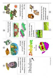 English Worksheet: Mini Book 12: Zimbabwe in colour and greyscale