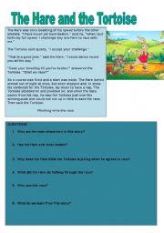 English Worksheet: The Hare and the Tortoise