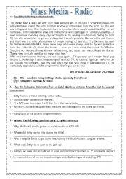 English Worksheet: Mass Media-Radio - 10th Grade