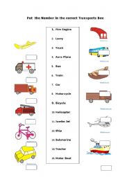 English Worksheet: Transports