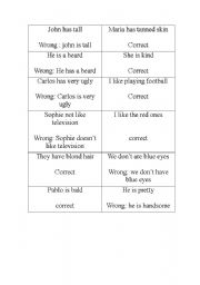 English Worksheet: oral error mistake activity