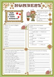 English Worksheet: NUMBERS