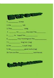 English worksheet: verb to be and have got
