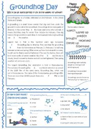 English Worksheet: Groundhog Day