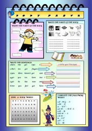 English Worksheet: PARTS OF THE BODY