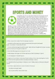 SPORTS AND MONEY. DO FOOTBALL PLAYERS DESERVE ALL THE MONEY THEY EARN? A CONTROVERSIAL ISSUE. YOLANDA