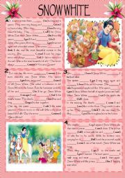 English Worksheet: SNOW WHITE- SIMPLE PAST