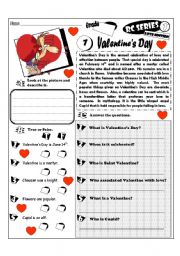 English Worksheet: RC Series_Love Edition_01 Valentines Day (Fully Editable + Key)