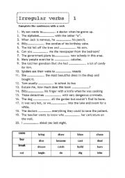 English Worksheet: Irregular verbs 1
