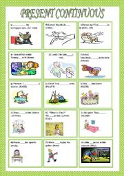 English Worksheet: Present continuous