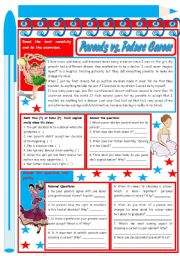 English Worksheet: Parents vs. Career  Reading Comprehension + discussion [3 tasks] ***editable