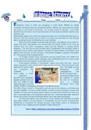 English Worksheet: Reading Activity - 2011s Flood in Rio