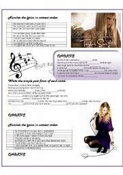 English Worksheet: Back to December by Taylor Swift 